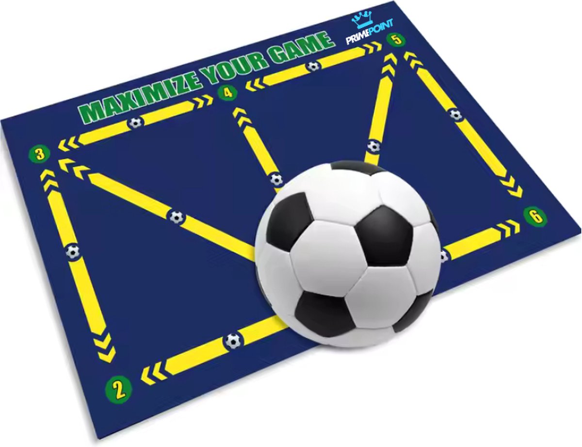 PrimePoint - Voetbalmat - Training Video - Antislip Sokken - Voetbal Trainingsmateriaal - Dribbel Mat - 60x90 cm - opvouwbaar - Sportmat