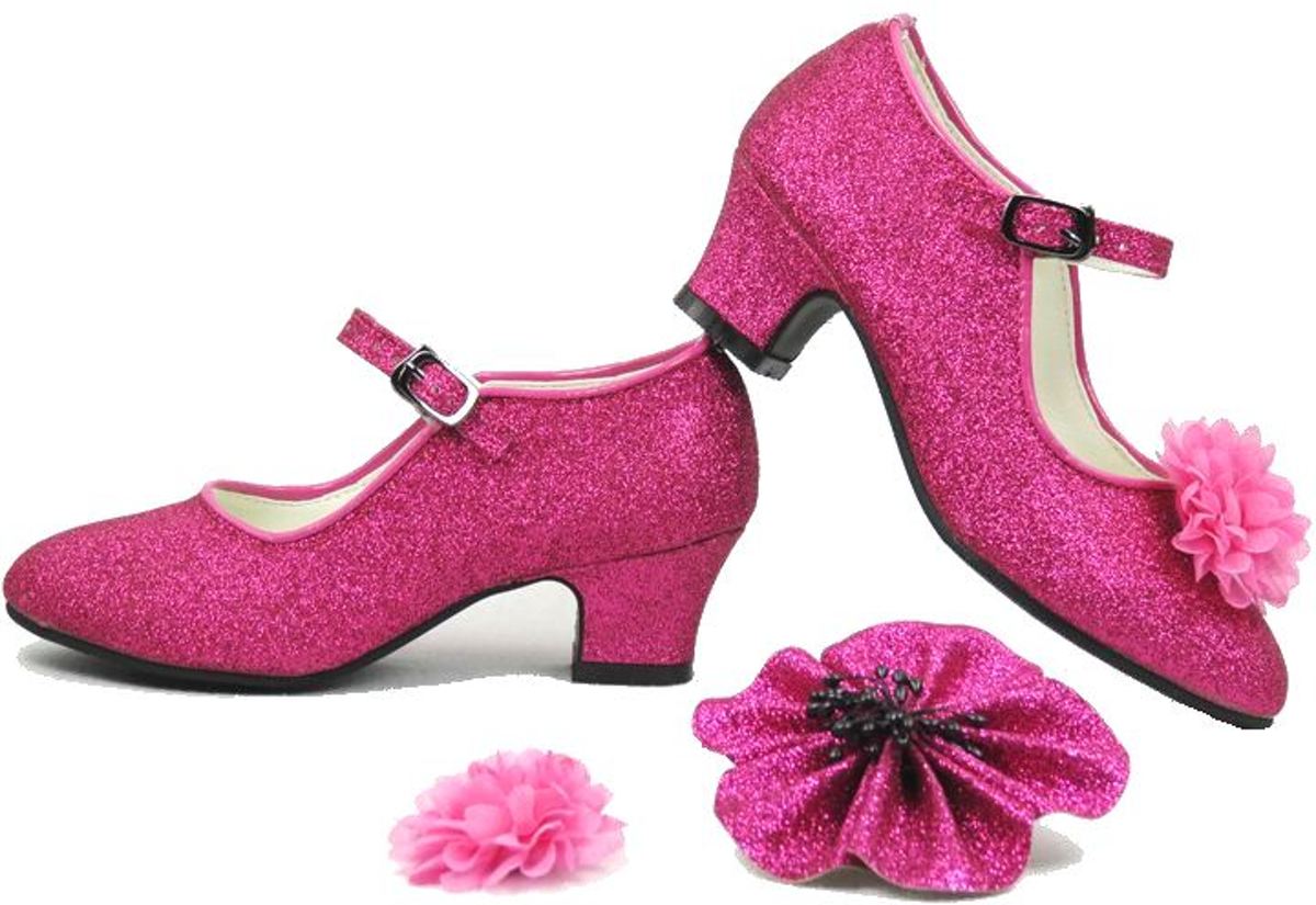 Prinsessen hakken Schoenen Roze Glitter - maat 27