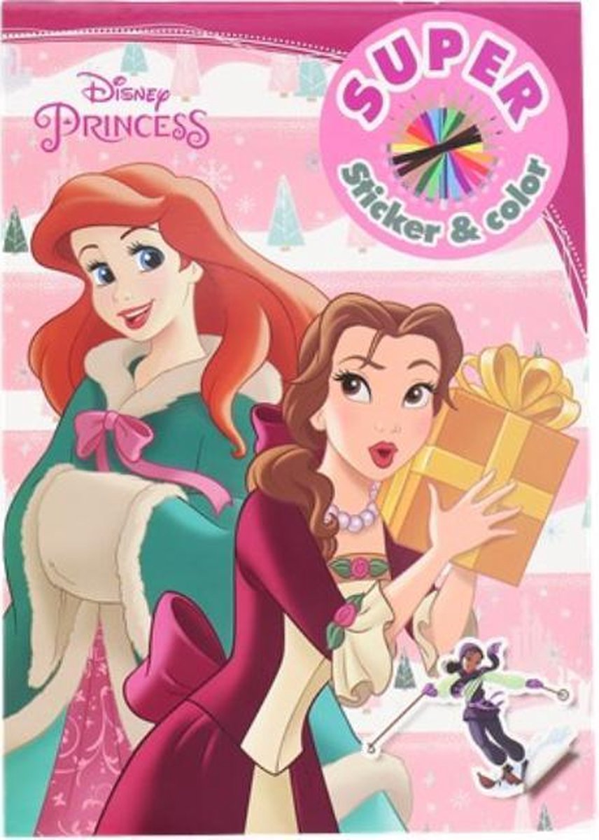 kleurboen disney princess kerst met stickers vol met princess