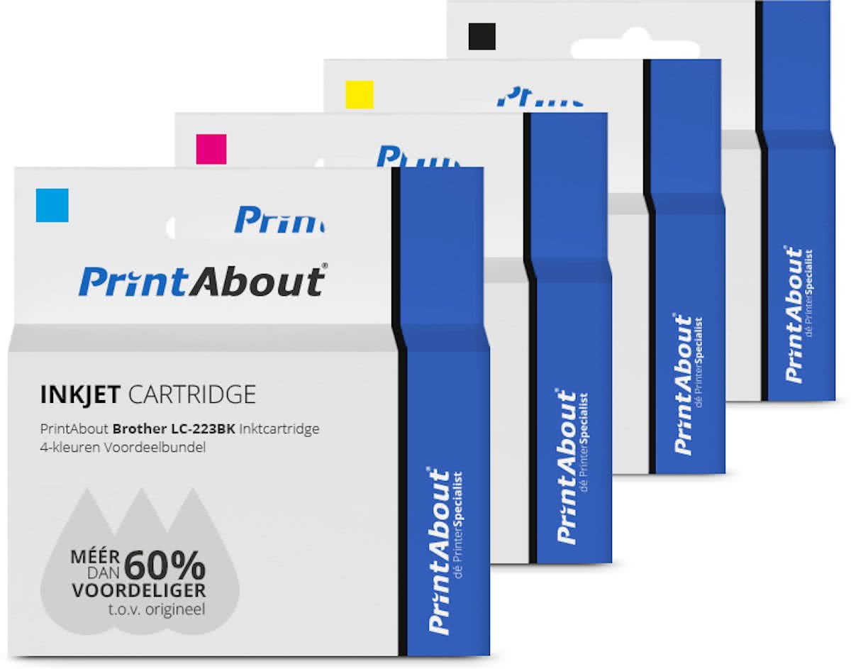 PrintAbout - Inktcartridge / Alternatief voor de Brother LC-223BK / 4 Kleuren