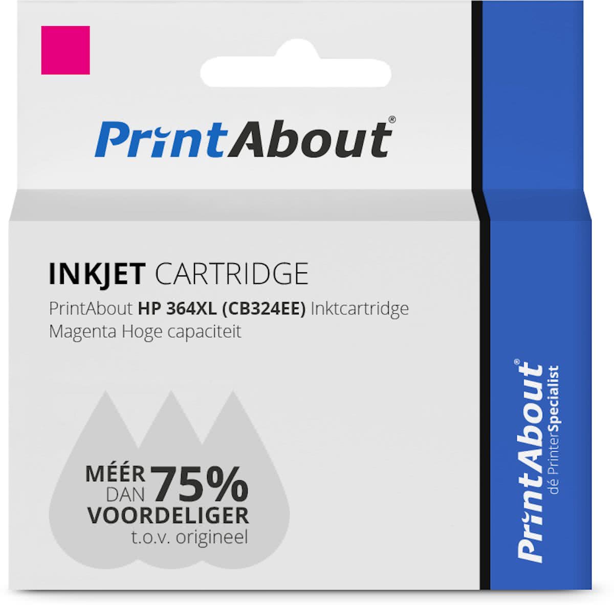 PrintAbout - Inktcartridge / Alternatief voor de HP CB324EE (nr 364XL) / Magenta