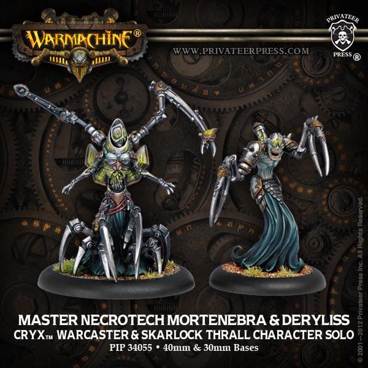 Cryx Master Necrotech Mortenebra and Deryliss