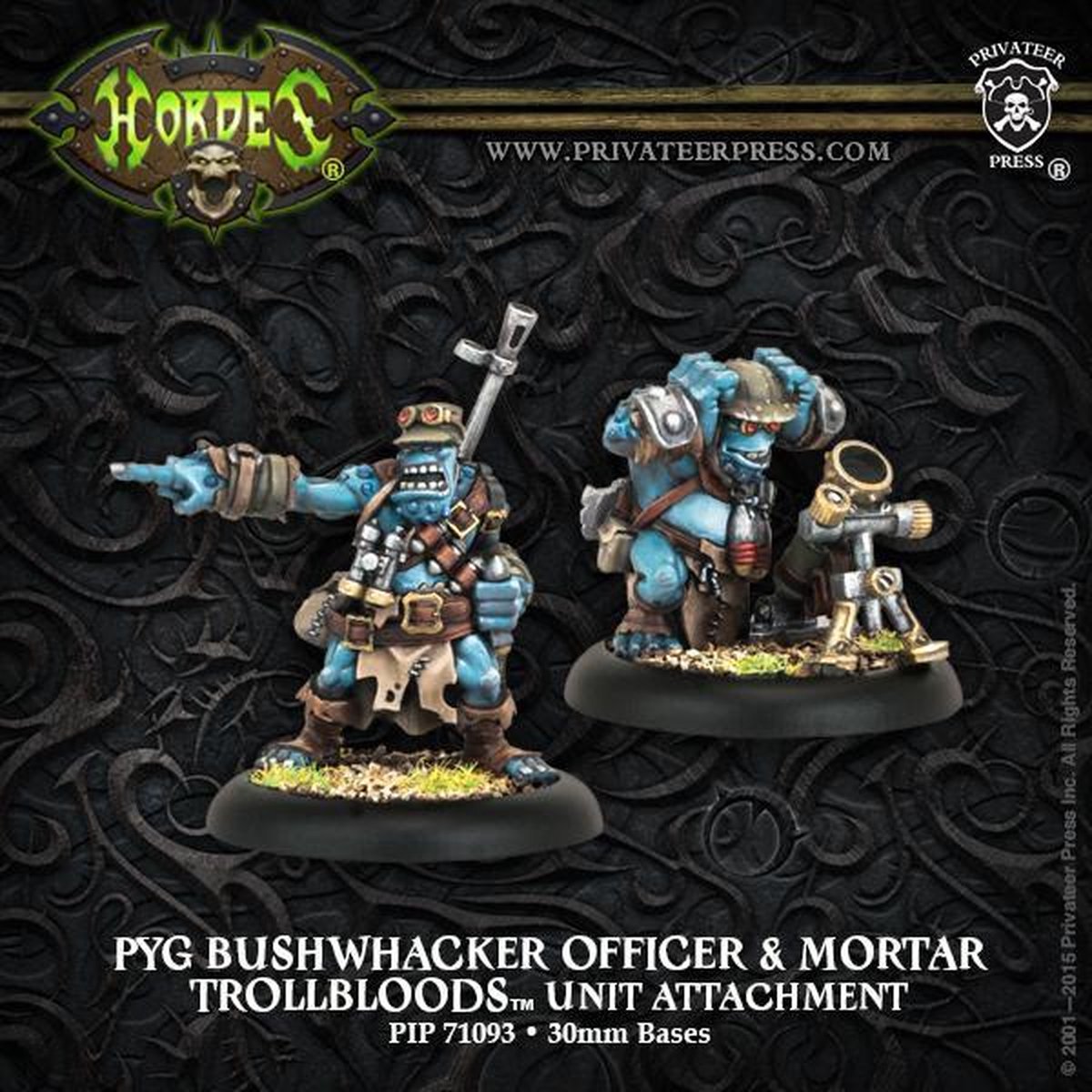 Trollbloods Pyg Bushwacker Officer and Mortar