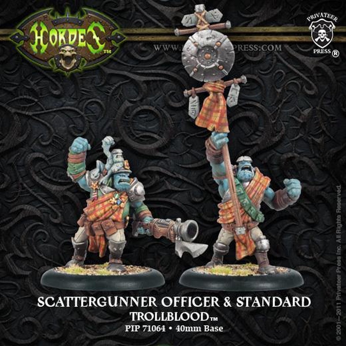 Trollbloods Trollkin Scattergunner Officer and Standard Bearer