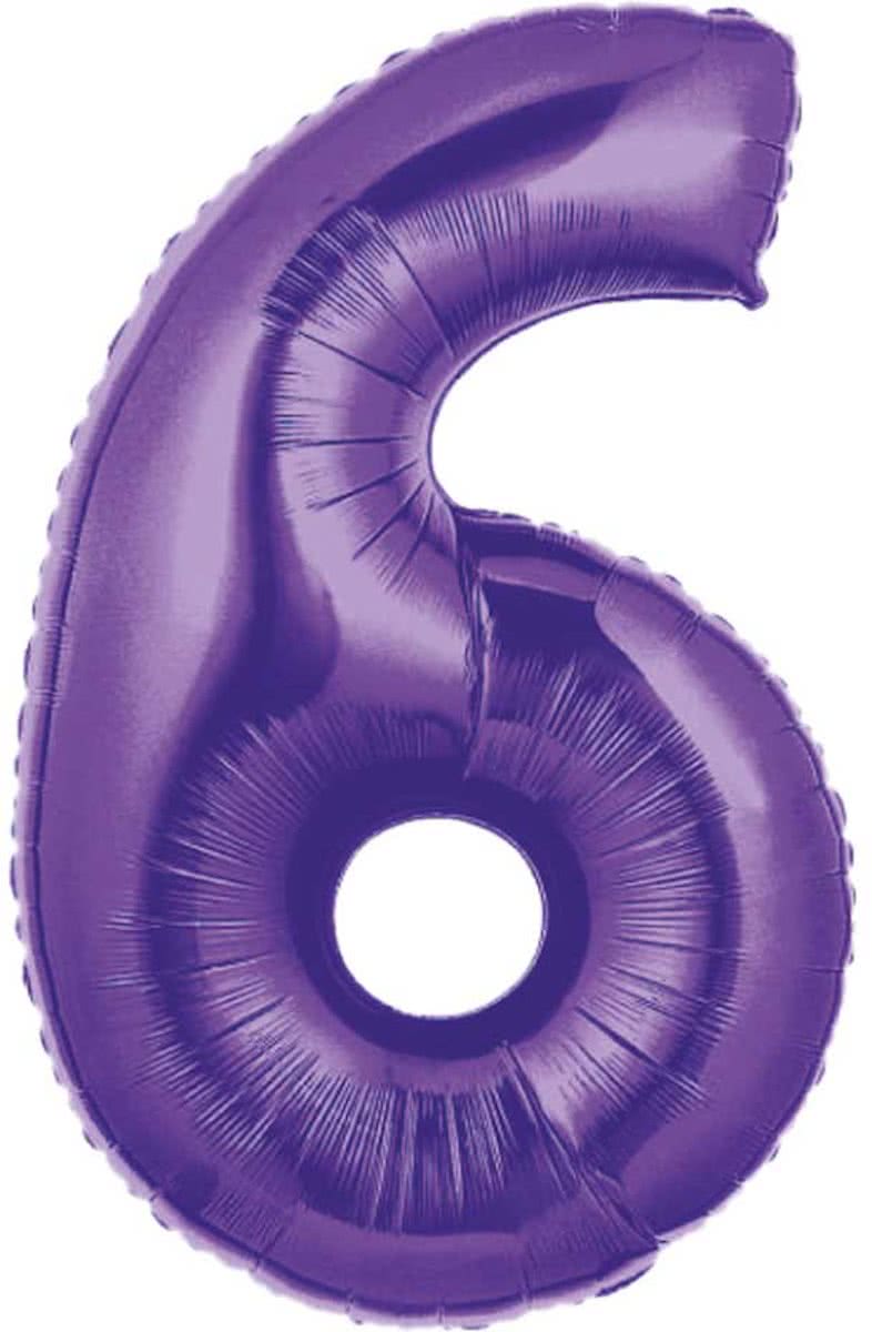 6 Jaar Folie/Helium Ballon Paars - 102cm