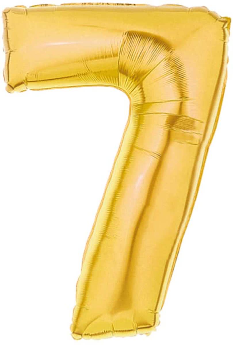 7 Jaar Folie/Helium Ballon Goud - 102cm