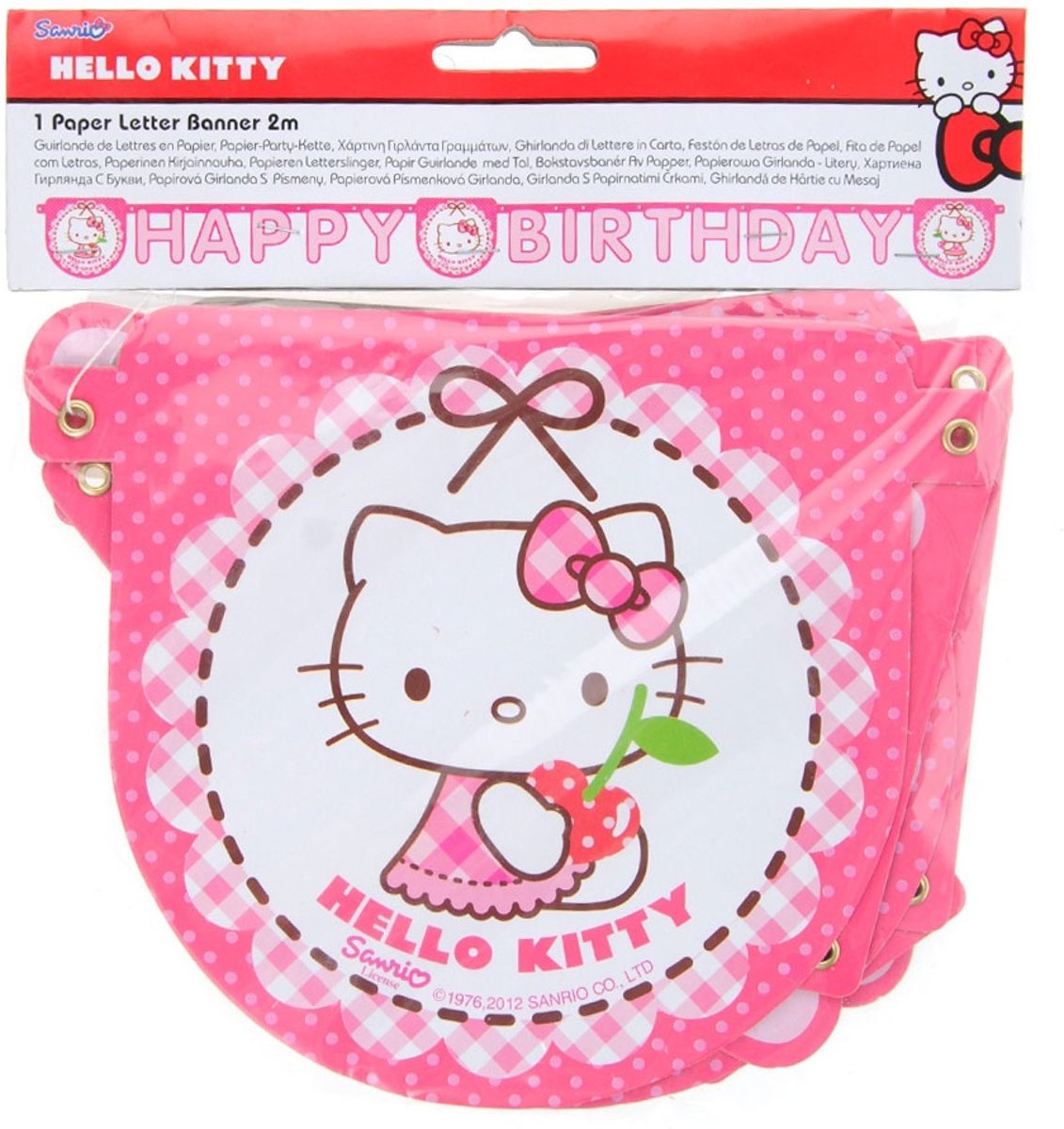 Hello Kitty™ verjaardagsslinger - Feestdecoratievoorwerp