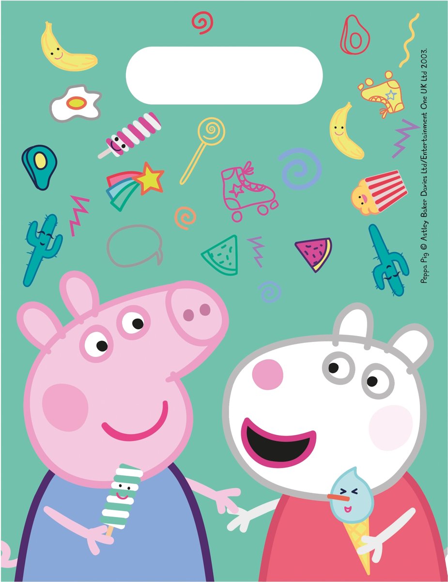 Peppa Pig Uitdeelzakjes 23x16,5cm 6 stuks