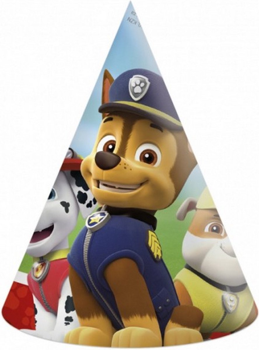 feesthoedjes Paw Patrol papier 6 stuks