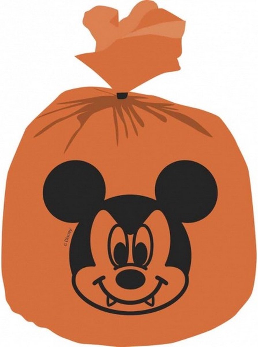 uitdeelzakjes Mickey Halloween oranje 30 x 25 cm 6 stuks