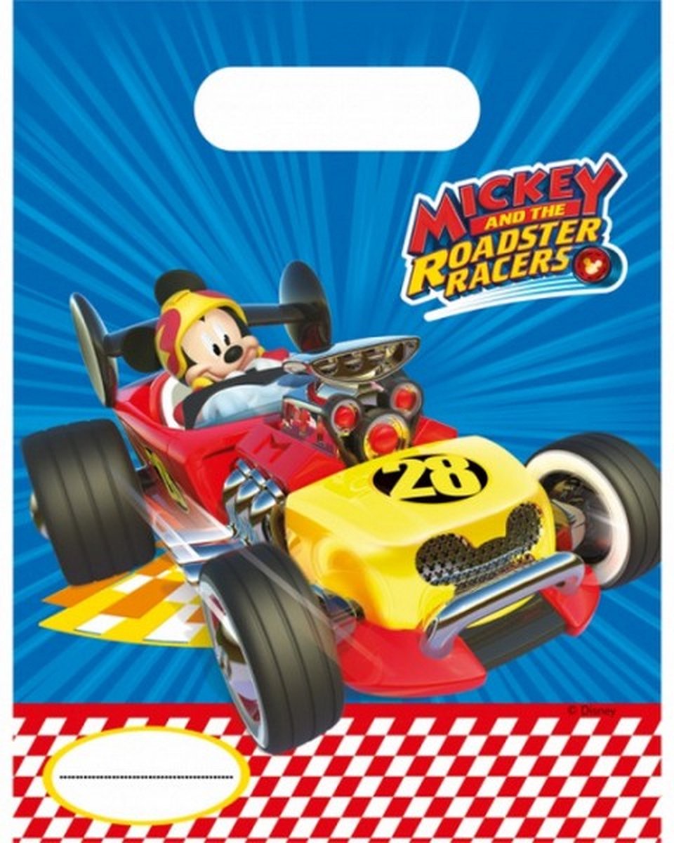 uitdeelzakjes Mickey Roadster 23 x 16 cm 6 stuks