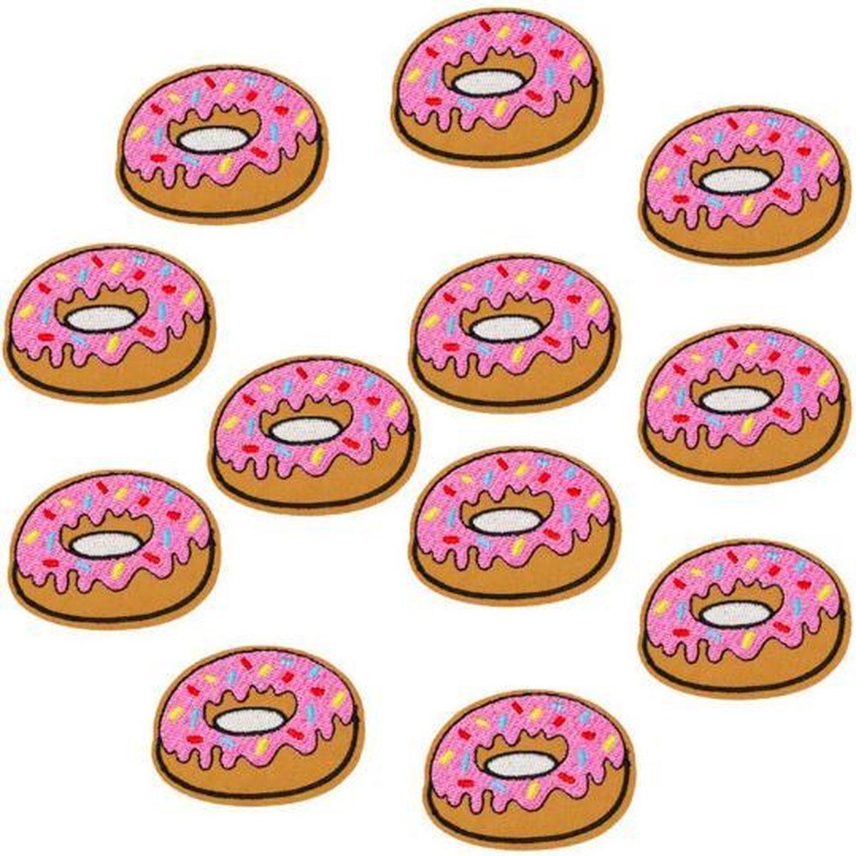 ProductGoods - 10 Stuks Leuke Donut Patch Voor Op Kleding - Stofapplicatie - Reparatie - Versiering - Eten