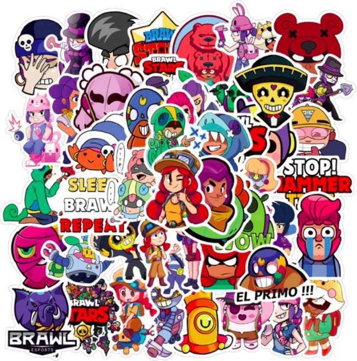 ProductGoods - 50 Stuks Brawl Stars Stickers - Muur Decoratie - Koffer Decoratie - Laptop Decoratie - Koelkast Decoratie - Stickervellen - Brawl Stars