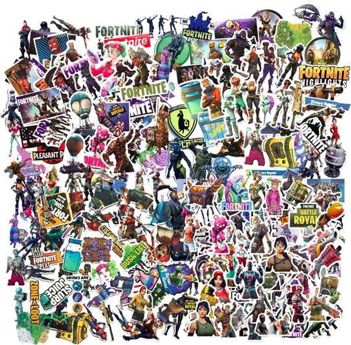 ProductGoods - 50 Stuks Fortnite Stickers - Muur Decoratie - Koffer Decoratie - Laptop Decoratie - Koelkast Decoratie - Stickervellen - Fortnite Stickers