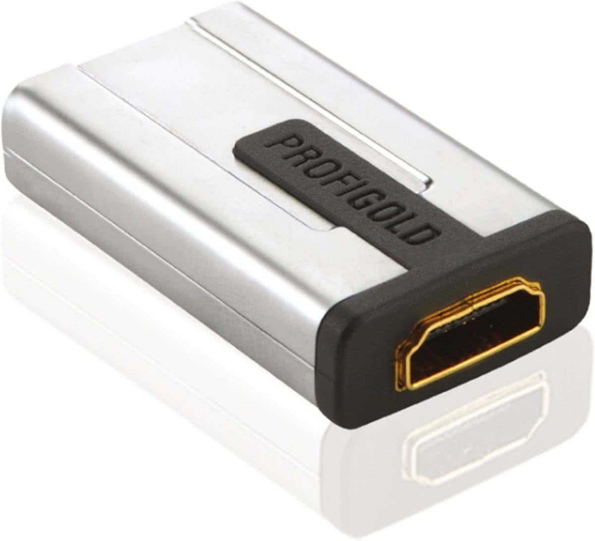 Profigold PROD100 HDMI Vrouwelijk HDMI Vrouwelijk Zwart, Zilver kabeladapter/verloopstukje