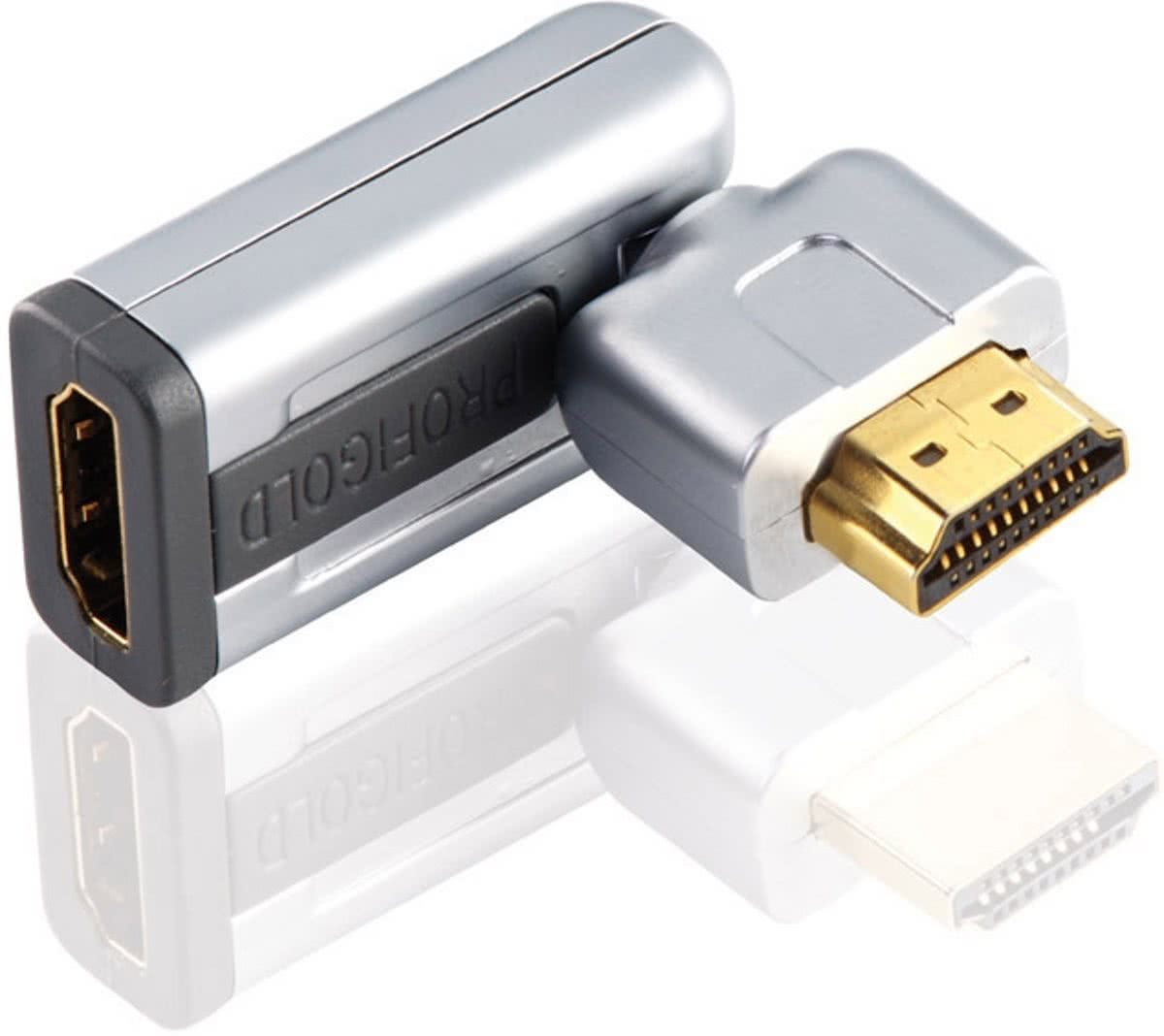 Profigold Rotatable High Speed HDMI HDMI connector HDMI Vrouwelijk Zilver kabeladapter/verloopstukje