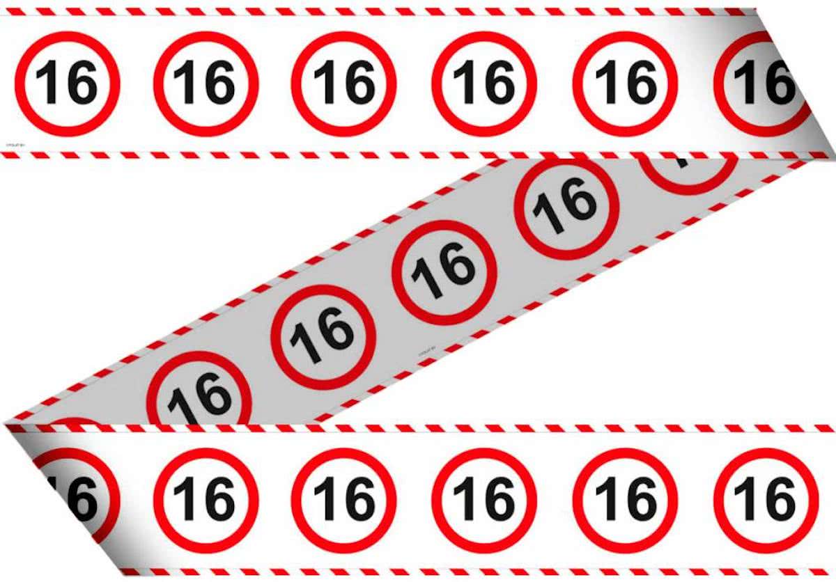 Afzetlint 16 Jaar Verkeersbord 15 meter