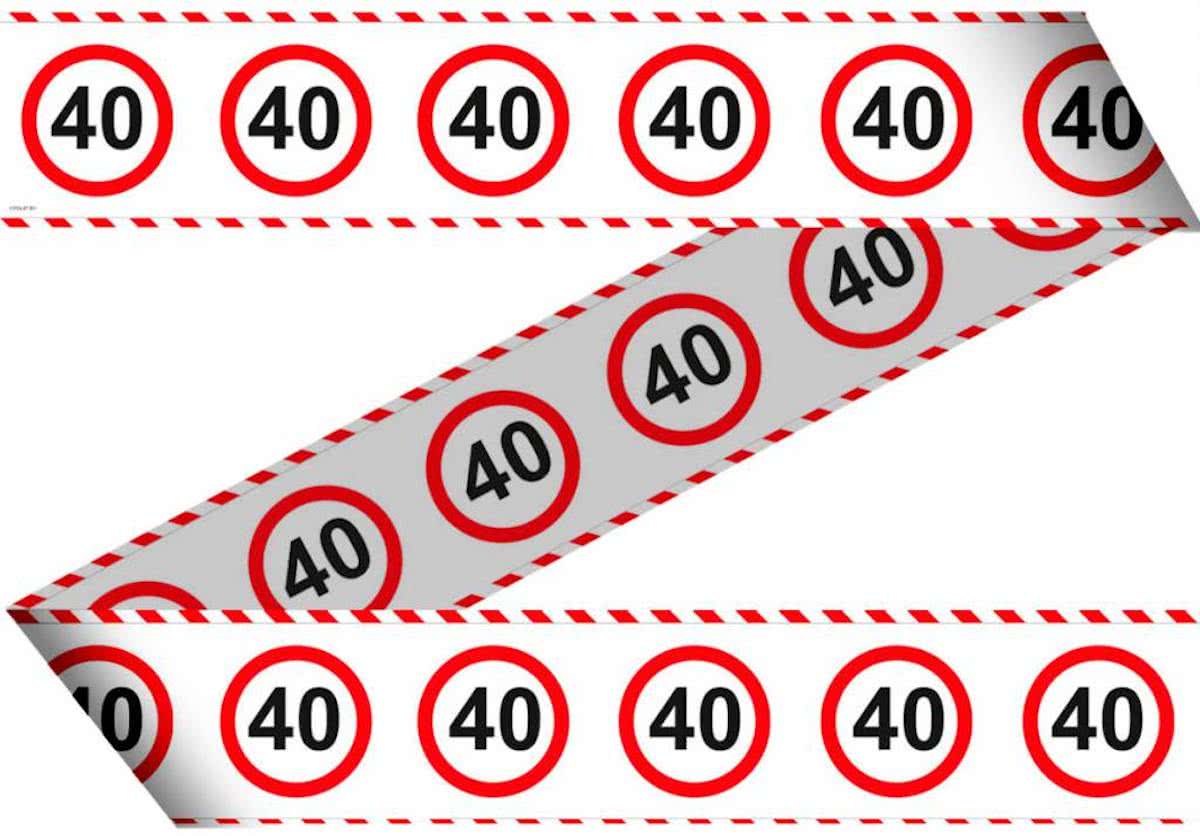 Afzetlint 40 Jaar Verkeersbord 15 meter