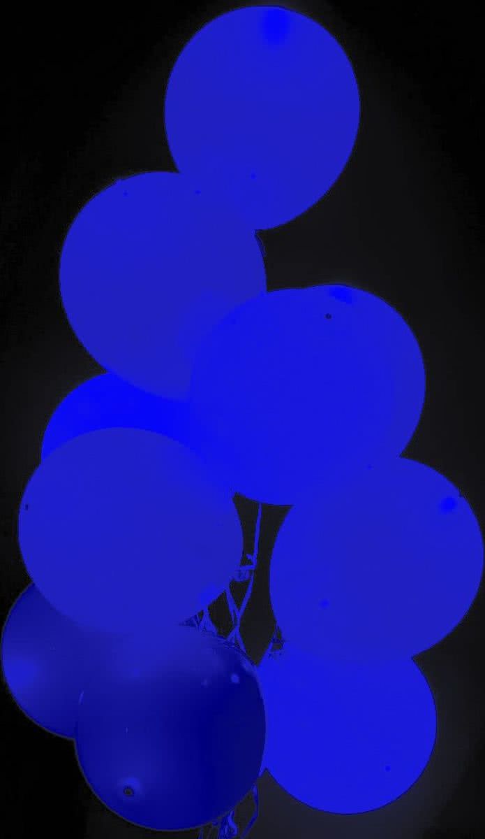 Donkerblauwe Led Ballonnen Metallic met schakelaar 30cm 4 stuks