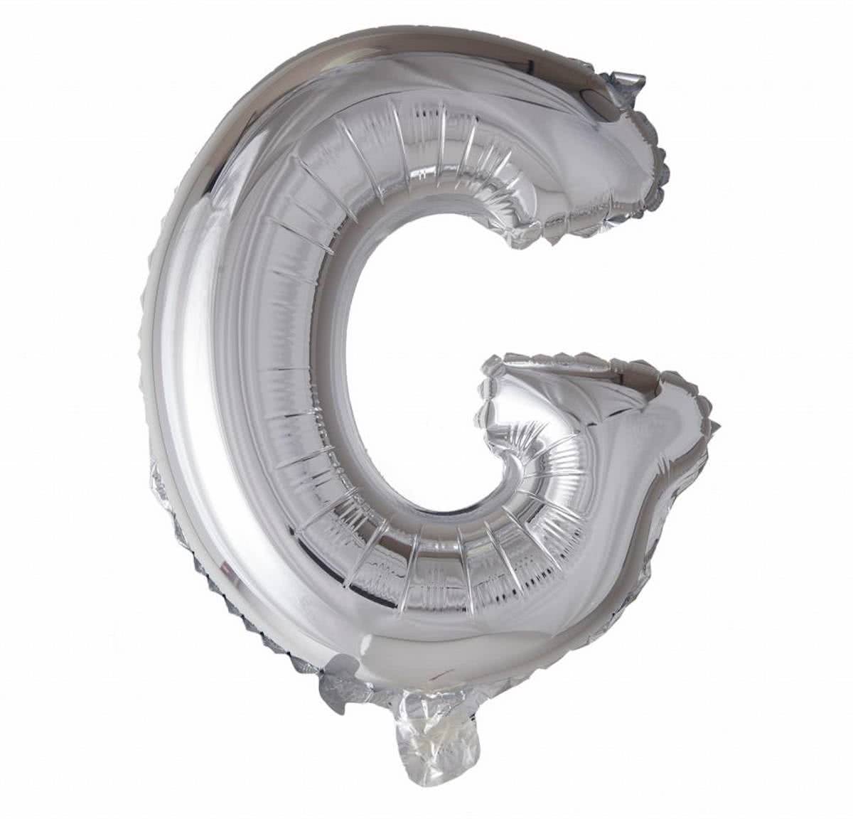 Folie Ballon Letter G Zilver XL 86cm leeg