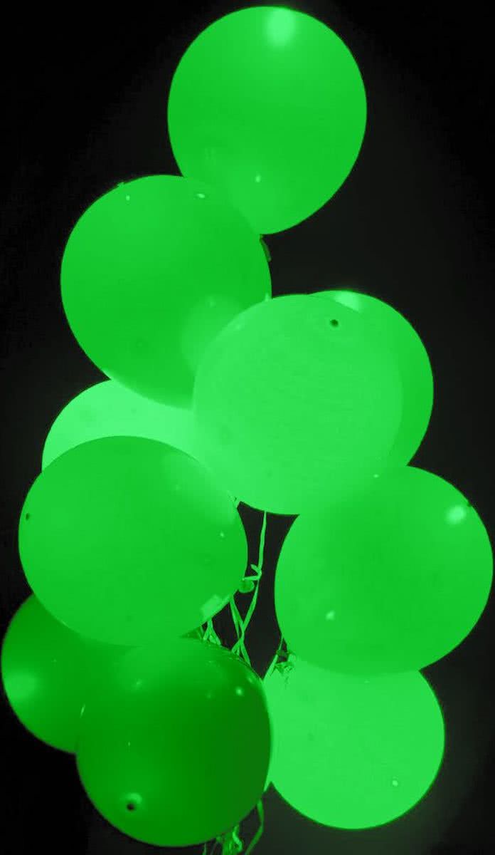 Groene Led Ballonnen met schakelaar 30cm 4 stuks