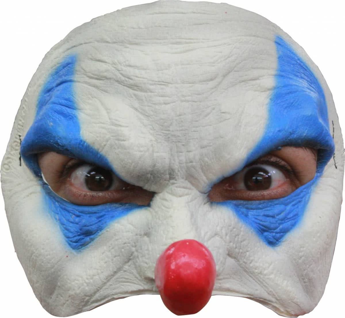 Halloween Masker Clown Blauw Deluxe half