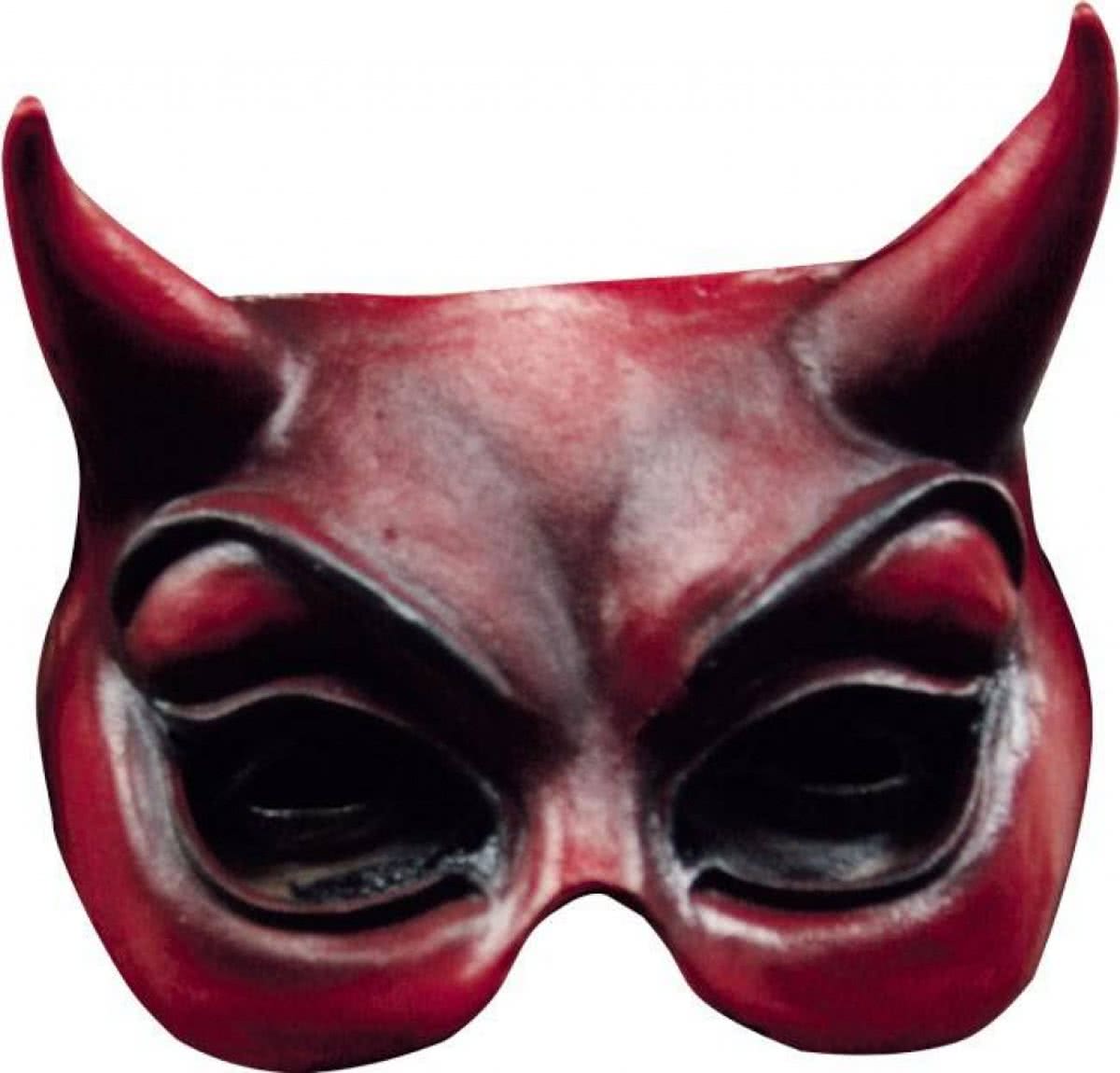 Halloween Masker Duivel Rood Deluxe half