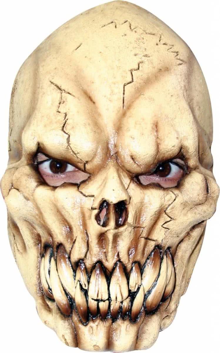 Halloween Masker Gebroken Schedel Deluxe voorkant