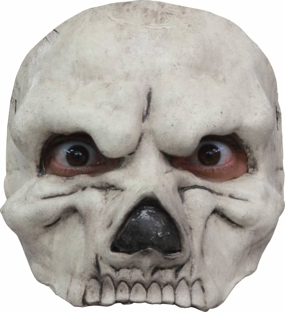 Halloween Masker Schedel Wit Deluxe half