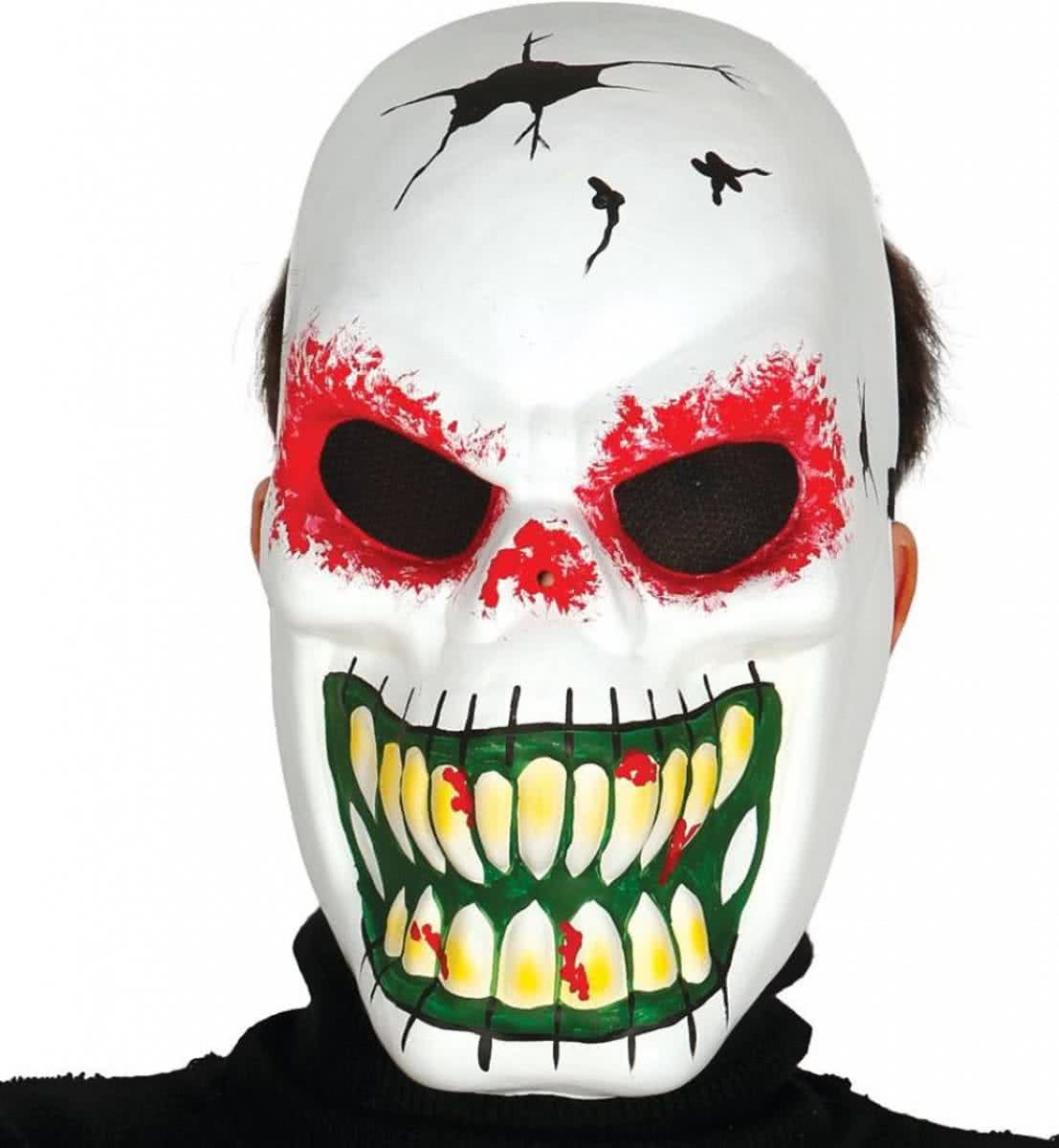 Halloween Masker Skelet Wit voorkant