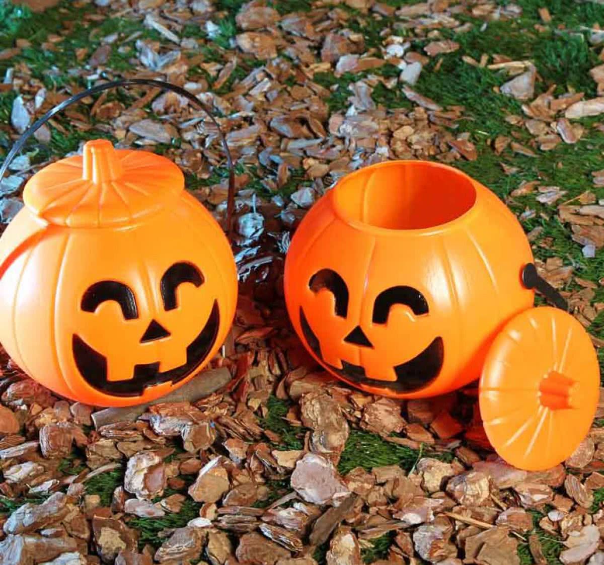 Halloween Pompoen met deksel 17cm