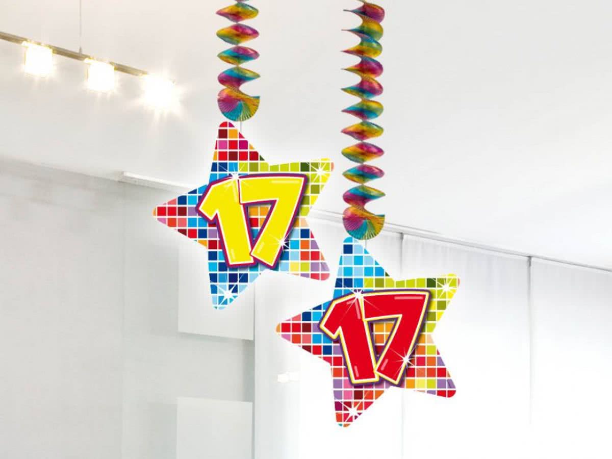 Hangdecoratie 17 Jaar 75cm 2 stuks