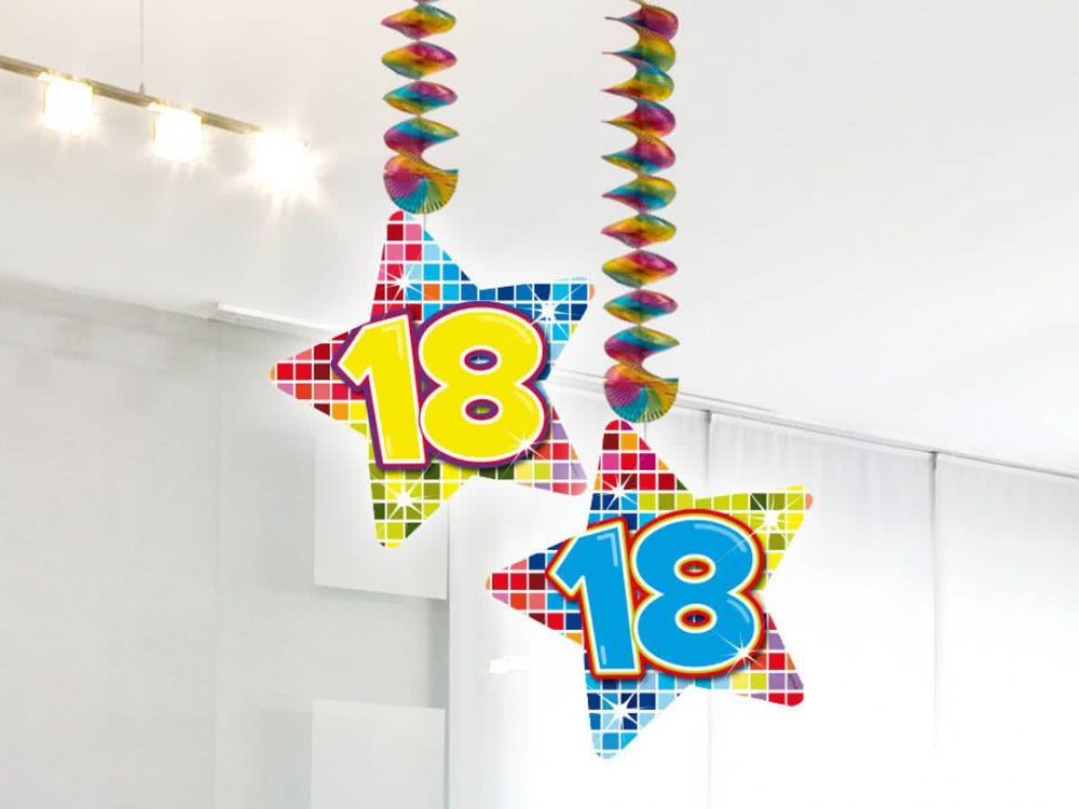 Hangdecoratie 18 Jaar 75cm 2 stuks