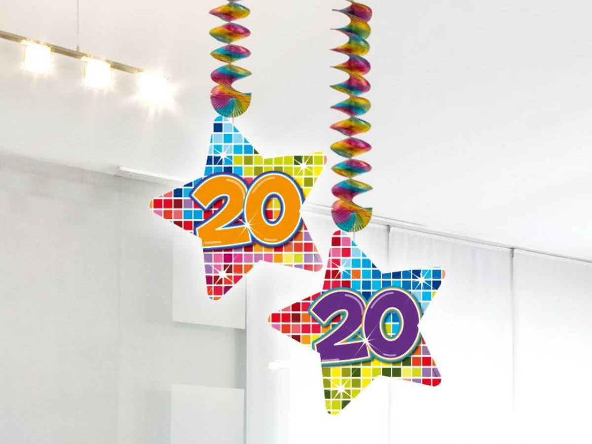 Hangdecoratie 20 Jaar 75cm 2 stuks