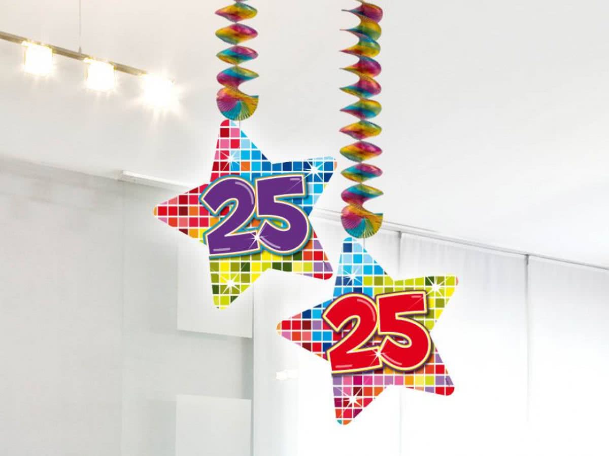 Hangdecoratie 25 Jaar 75cm 2 stuks