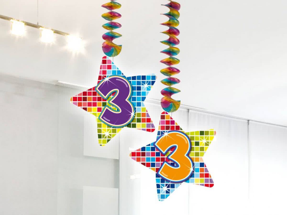 Hangdecoratie 3 Jaar 75cm 2 stuks