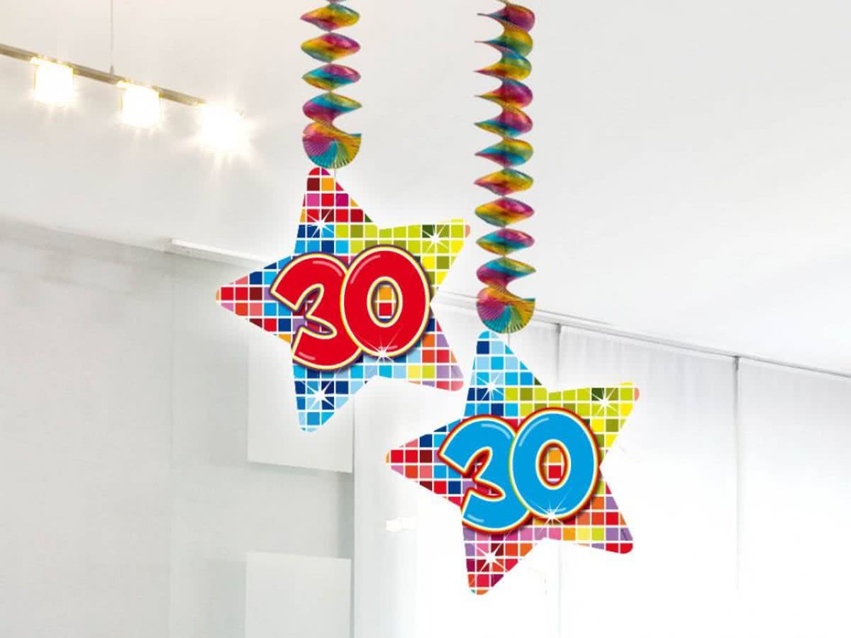 Hangdecoratie 30 Jaar 75cm 2 stuks