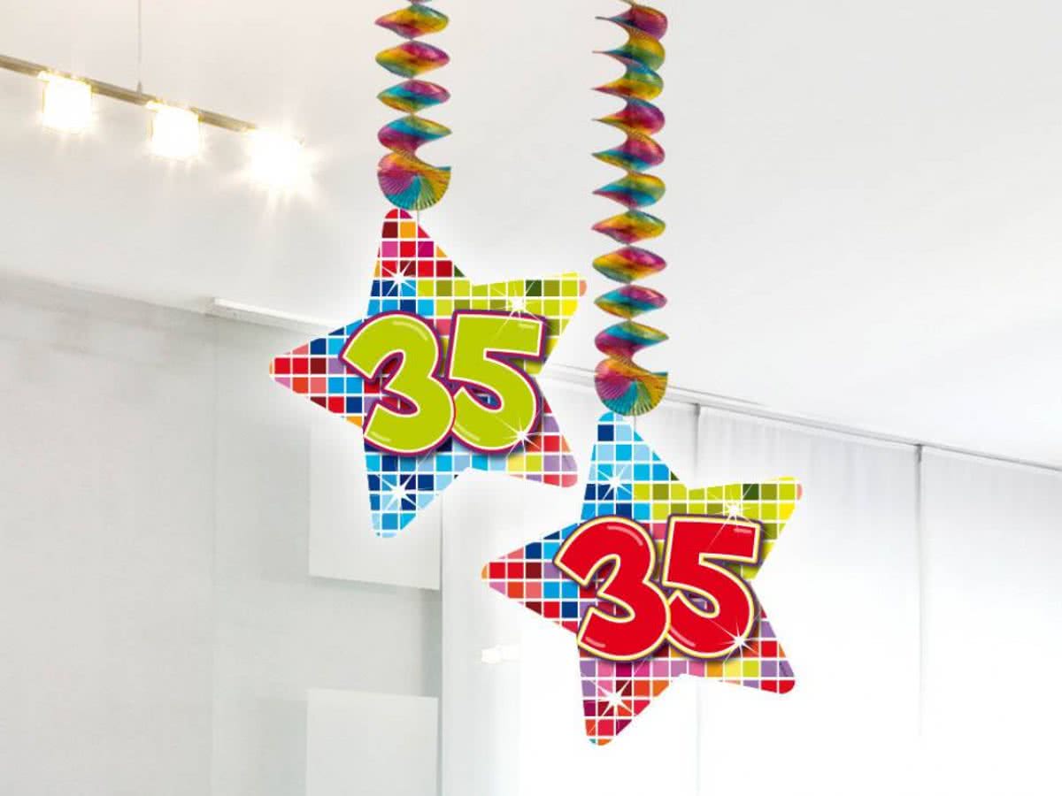 Hangdecoratie 35 Jaar 75cm 2 stuks