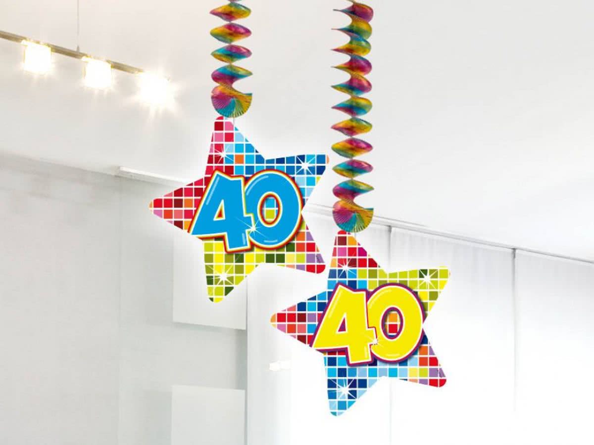 Hangdecoratie 40 Jaar 75cm 2 stuks