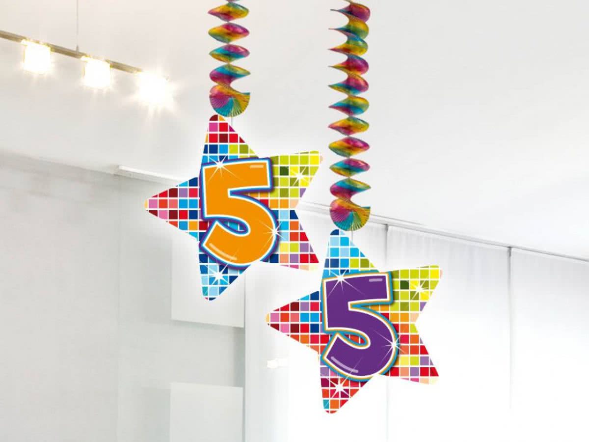 Hangdecoratie 5 Jaar 75cm 2 stuks