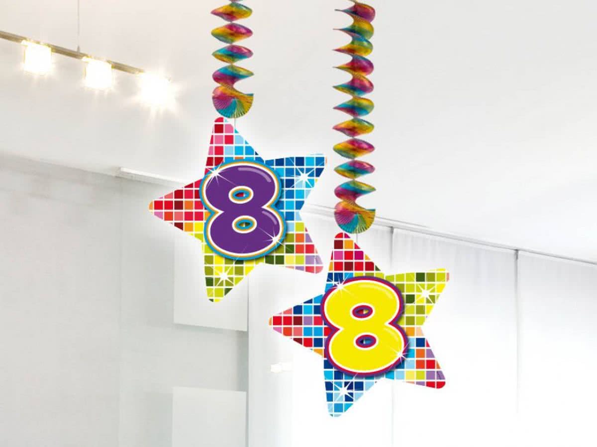 Hangdecoratie 8 Jaar 75cm 2 stuks