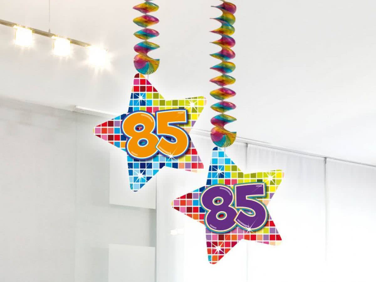 Hangdecoratie 85 Jaar 75cm 2 stuks