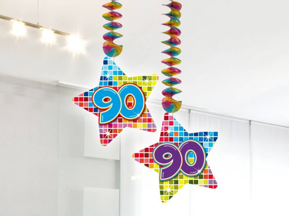 Hangdecoratie 90 Jaar 75cm 2 stuks