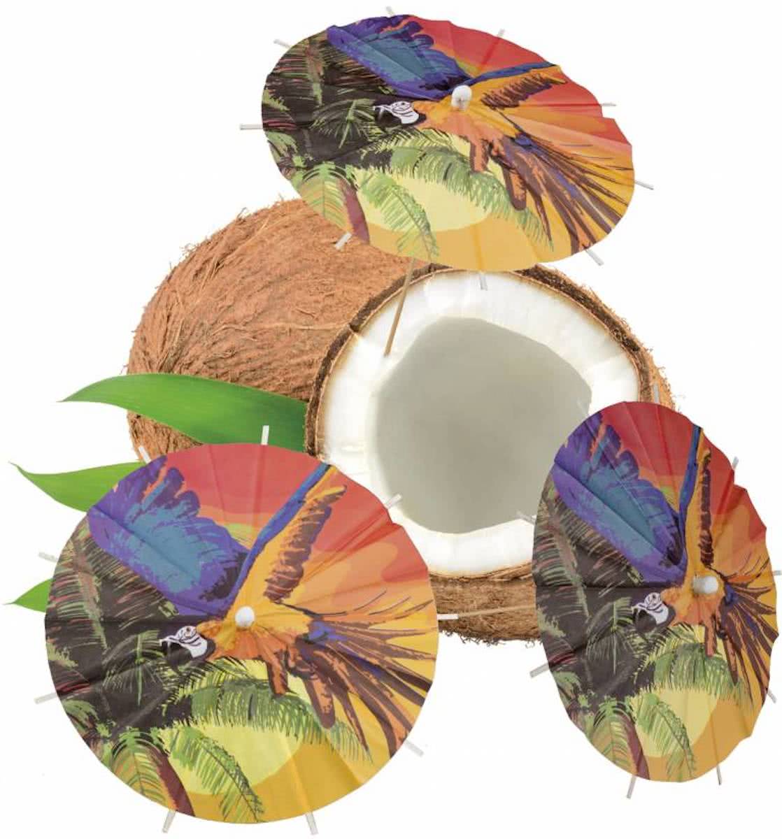 Hawaii Cocktailprikkers Parasol 18cm 6 stuks