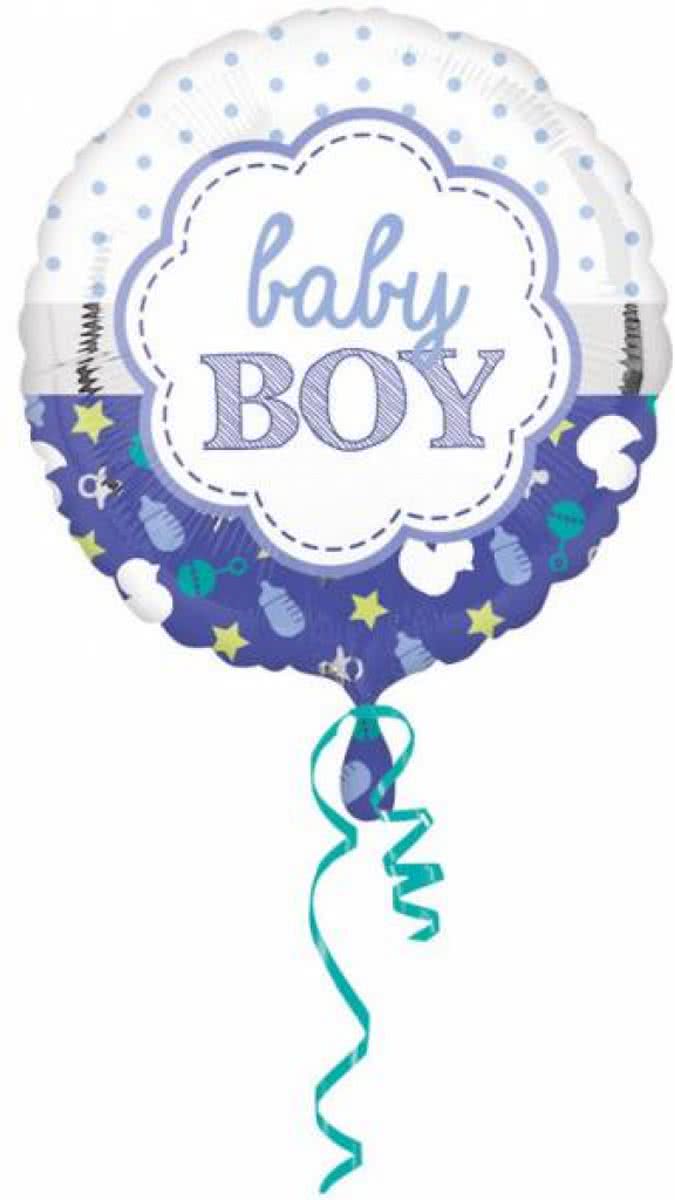 Helium Ballon Geboorte Jongen Baby Boy 43cm leeg