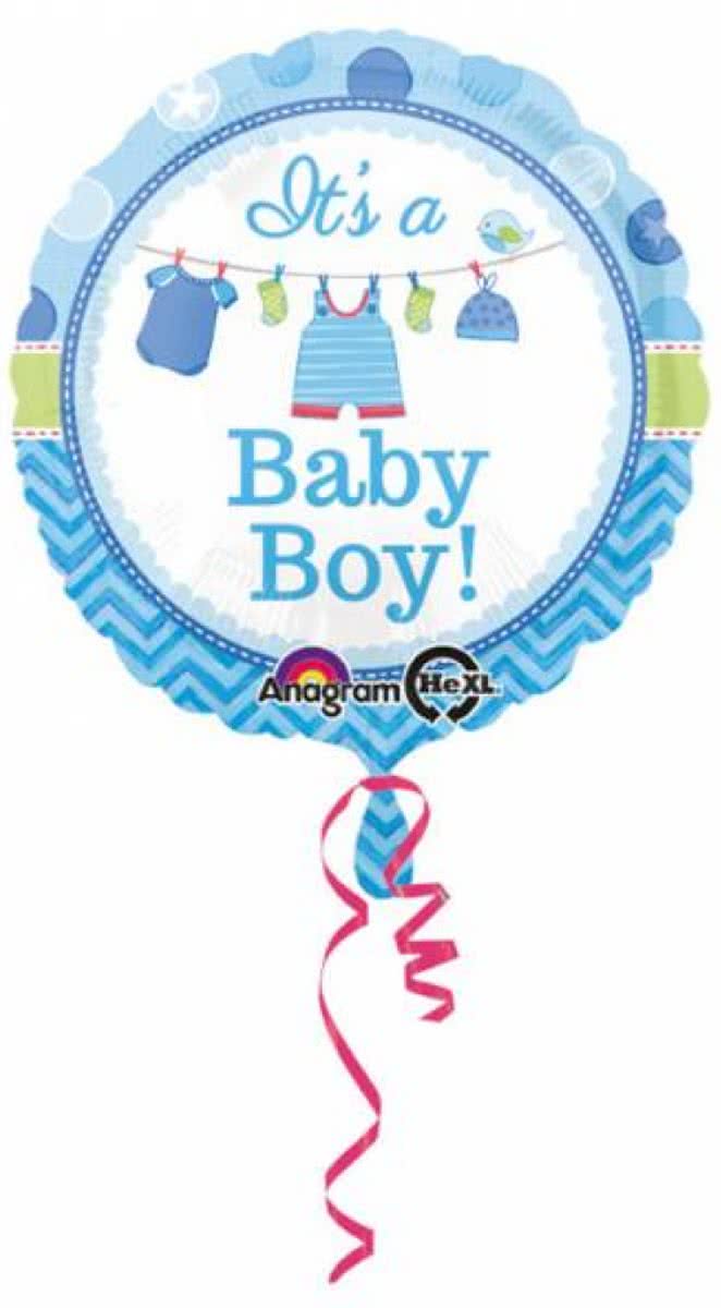 Helium Ballon Geboorte Jongen Baby Boy 43cm leeg