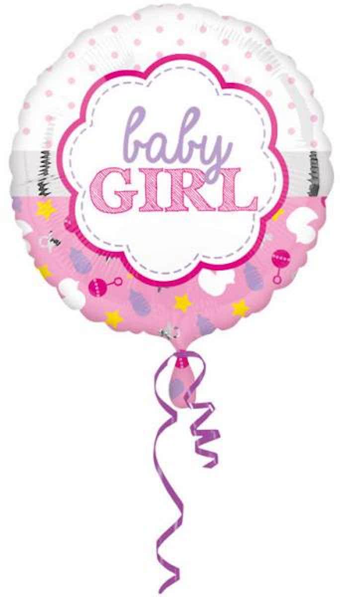 Helium Ballon Geboorte Meisje Baby Girl Wolk 43cm leeg