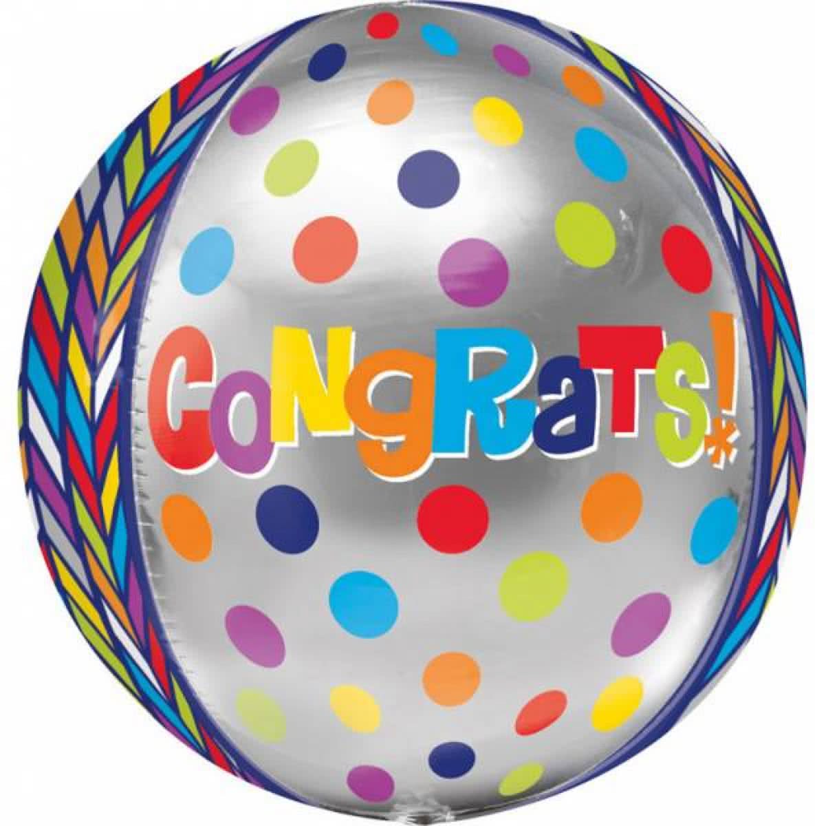 Helium Ballon Gefeliciteerd Rond 40x30cm leeg