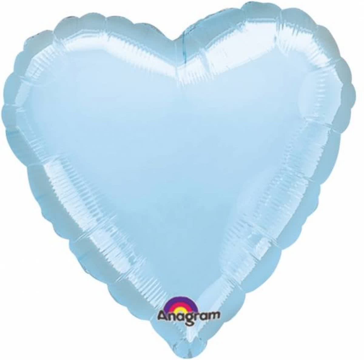 Helium Ballon Hart Lichtblauw 45cm leeg