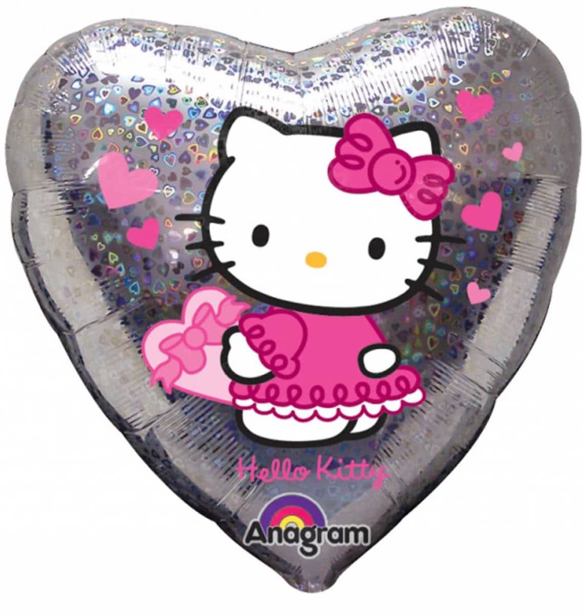 Hello Kitty Helium Ballon Hart 45cm leeg